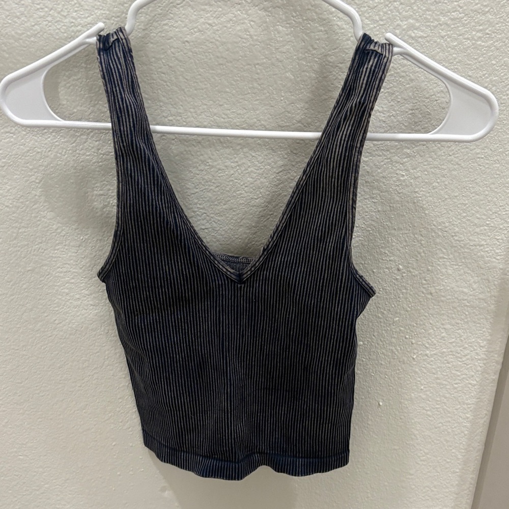 Striped Black Sleeveless Top